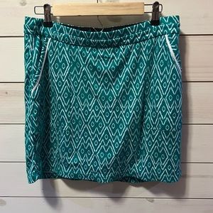 Jones New York women’s golf athletic skort skirt green geometric pattern…